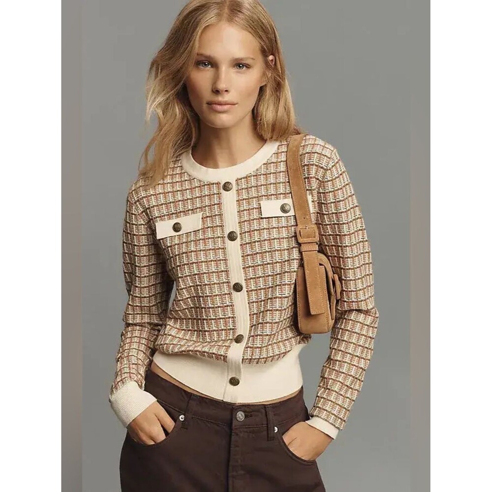 Hunter French Ribbed-Hem Button-Front Sweater